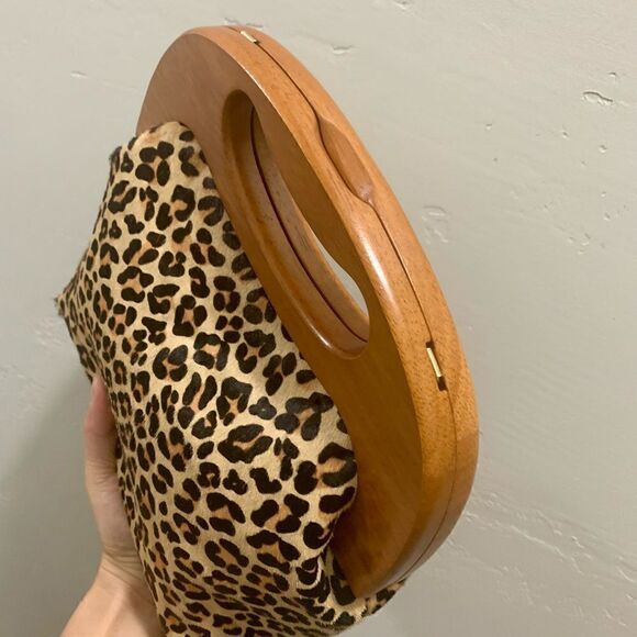 Handmade Genuine Hair-on-horsehide Leather Wooden Frame Bag & 2 Chain Styles - Picture 11 of 16